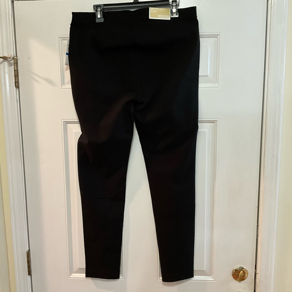 NWT ~ MICHAEL Michael Kors Super Skinny Black Pull On Pants Sz. XL - Picture 2 of 4